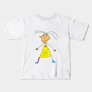 girl with the yellow dress and purple stocking Kids T-Shirt